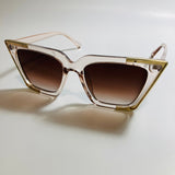 womens tan brown and gold cat eye sunglasses