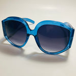 womens blue and black oversize round sunglasses