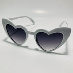 womens white and black heart shape sunglasses
