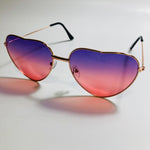 womens gold purple and pink heart shape sunglasses