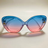 womens pink and blue oversize cat eye sunglasses