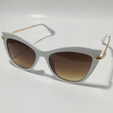 womens white and brown cat eye sunglasses