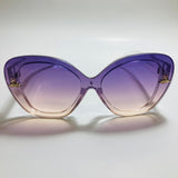 womens purple and yellow oversize cat eye sunglasses