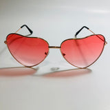 womens gold pink and red heart shape sunglasses