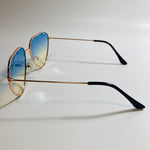 womens gold blue and yellow heart shape sunglasses