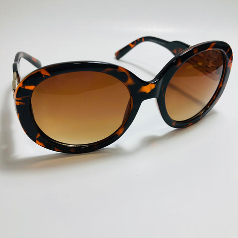 womens brown round oversize sunglasses with rhinestones