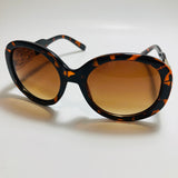 womens brown round oversize sunglasses with rhinestones