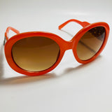 womens brown and orange round oversize sunglasses with rhinestones