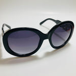 womens black round oversize sunglasses with rhinestones