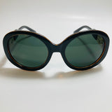 womens brown and green round oversize sunglasses with rhinestones