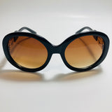 womens brown and black round oversize sunglasses with rhinestones