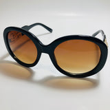 womens brown and black round oversize sunglasses with rhinestones