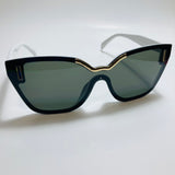 womens white and green cat eye sunglasses