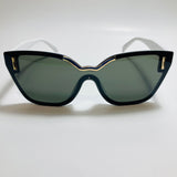 womens white and green cat eye sunglasses