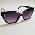 womens black and gold cat eye sunglasses