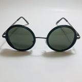 mens and womens black and green round side shield sunglasses
