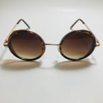 mens and womens brown round side shield sunglasses