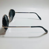 mens and womens gold and black round side shield sunglasses