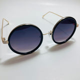 black and gold womens round sunglasses with mirror lenses