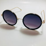 black and gold womens round sunglasses with mirror lenses