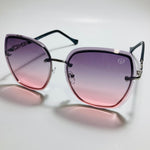 womens purple and pink rimless oversize sunglasses 
