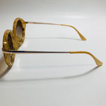 womens brown and gold mirrored round sunglasses