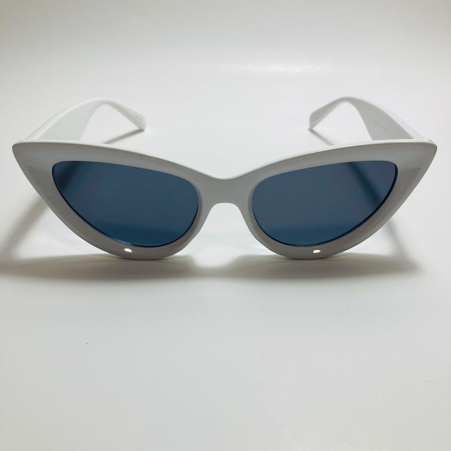 womens cat eye sunglasses white frame with black lenses