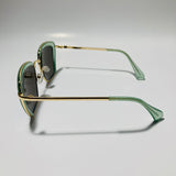 womens green and blue cat eye sunglasses with mirror lenses