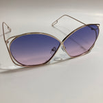 womens gold metal sunglasses with purple and pink lenses