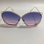 womens gold metal sunglasses with purple and pink lenses