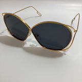 womens gold metal sunglasses with black lenses