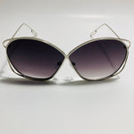 womens silver metal sunglasses with black lenses