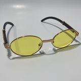 mens and womens yellow and gold round sunglasses