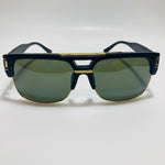 black, green, and gold gazelle sunglasses