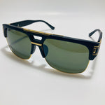 black, green, and gold gazelle sunglasses