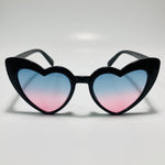 womens pink blue and black heart shape sunglasses