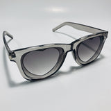 gray womens heart shape sunglasses with clear frame