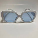 womens white and blue oversize round sunglasses