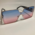 womens pink blue and gold oversize square sunglasses