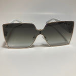 womens white green and gold oversize square sunglasses