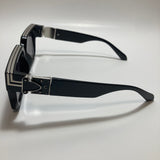 mens and womens black and silver square sunglasses