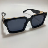 mens and womens black and gold square sunglasses