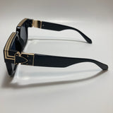 mens and womens black and gold square sunglasses