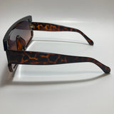 mens and womens brown and pink futuristic square sunglasses