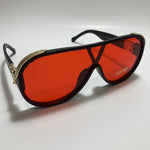 mens and womens black and red aviator sunglasses 