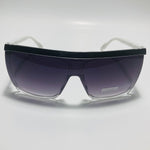 mens and womens white and black shield sunglasses