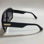 womens black oversize shield aviator sunglasses