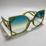 womens green and blue oversize square sunglasses