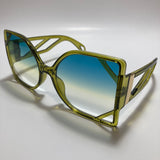 womens green and blue oversize square sunglasses
