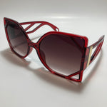 womens red oversize square sunglasses